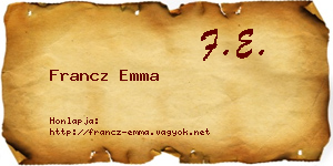 Francz Emma névjegykártya